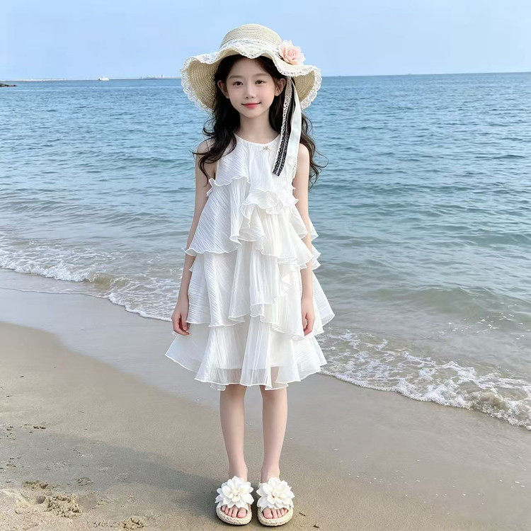 女童千层蛋糕裙夏季2026新款洋气儿童千金风连衣裙女孩公主裙大童