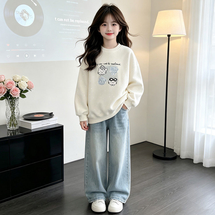 女童秋季套装2026新款儿童超好看卫衣长袖女孩洋气休闲高级感秋装