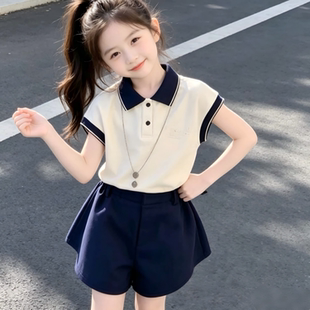 女童套装2026新款女孩大童运动短裤两件套儿童洋气时髦巨好看夏装