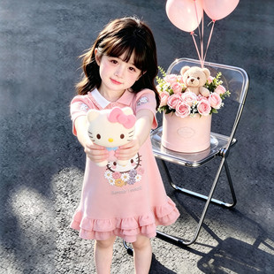 女童连衣裙夏季2026新款儿童猫咪夏装薄裙子小女孩巨美洋气公主裙