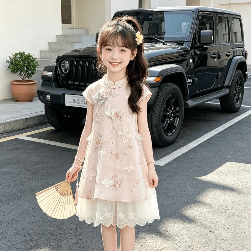 女童旗袍夏装2026新款儿童夏季中式国风裙子女孩汉服连衣裙夏薄款