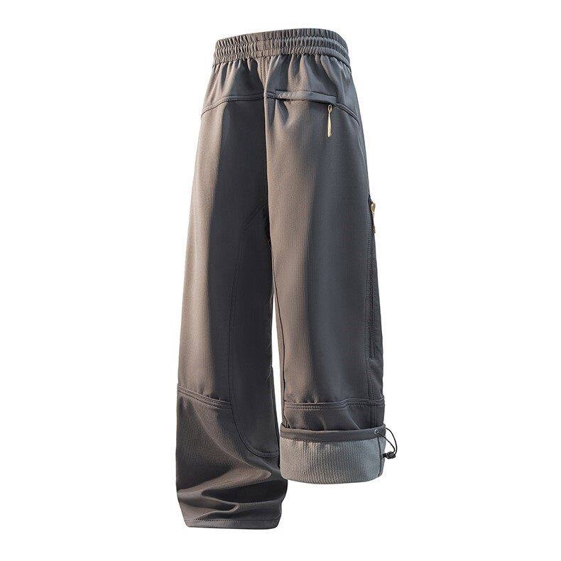 春夏季薄款宽松阔腿休闲裤男款潮牌痞帅美式工装纯棉百搭直筒裤子