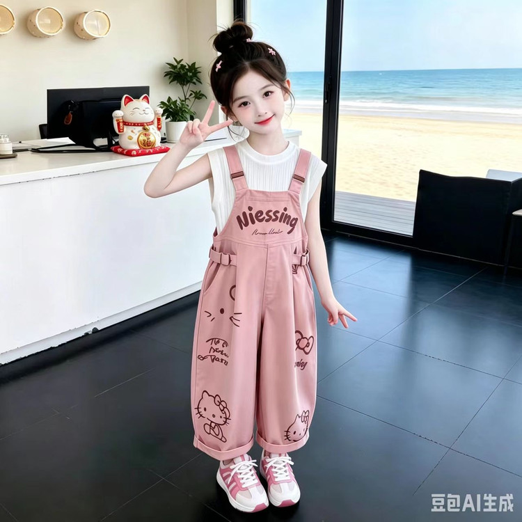 女童夏季韩版显白背带裤套装20套装