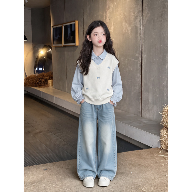 女童秋装套装超火洋气童装女款2026新款儿童衣服大童韩系穿搭卫衣