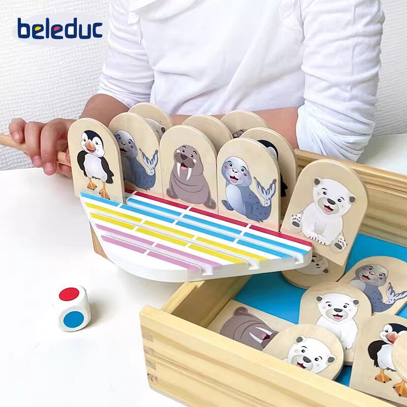 德国beleduc贝乐多花样跳水儿童益智木质策略性游戏拼装桌游玩具