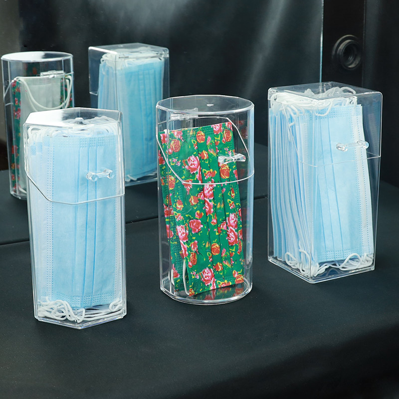 口罩收纳盒家用口鼻罩入户门口桌面玄关大容量透明层放防尘收纳盒