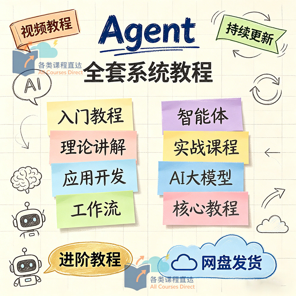 Agent智能体系统教程AI零基入门到精通应用开发工作流实战视频课