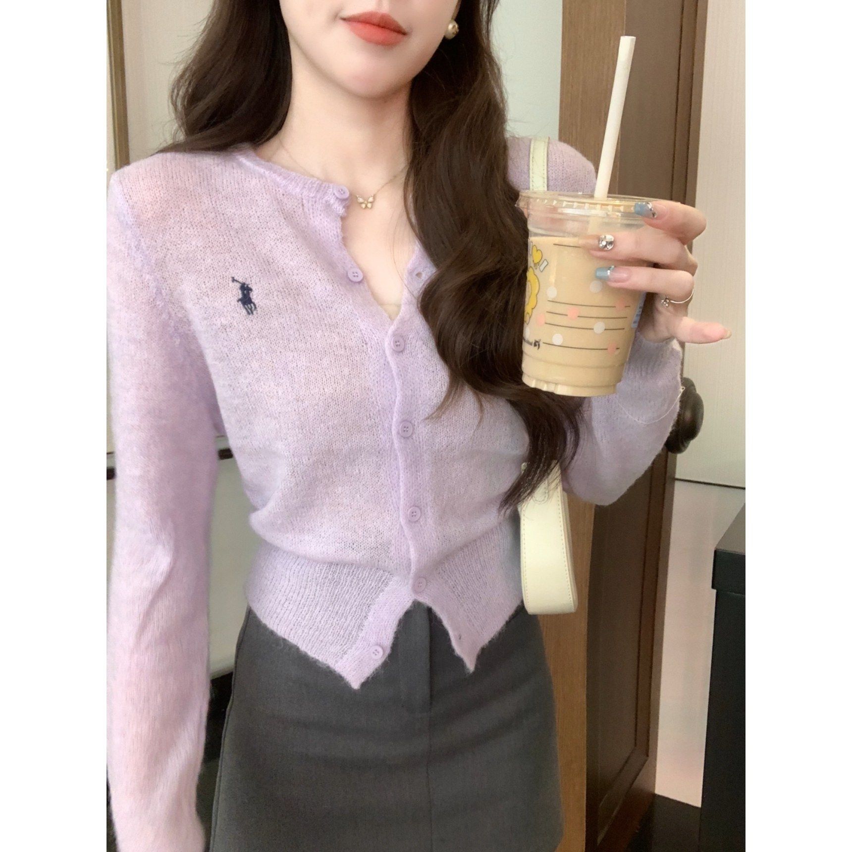 安璃 简约刺绣单排扣针织毛衣,女装/女士精品,毛针织衫,淘宝优惠券,粉丝福利购,淘宝优惠卷