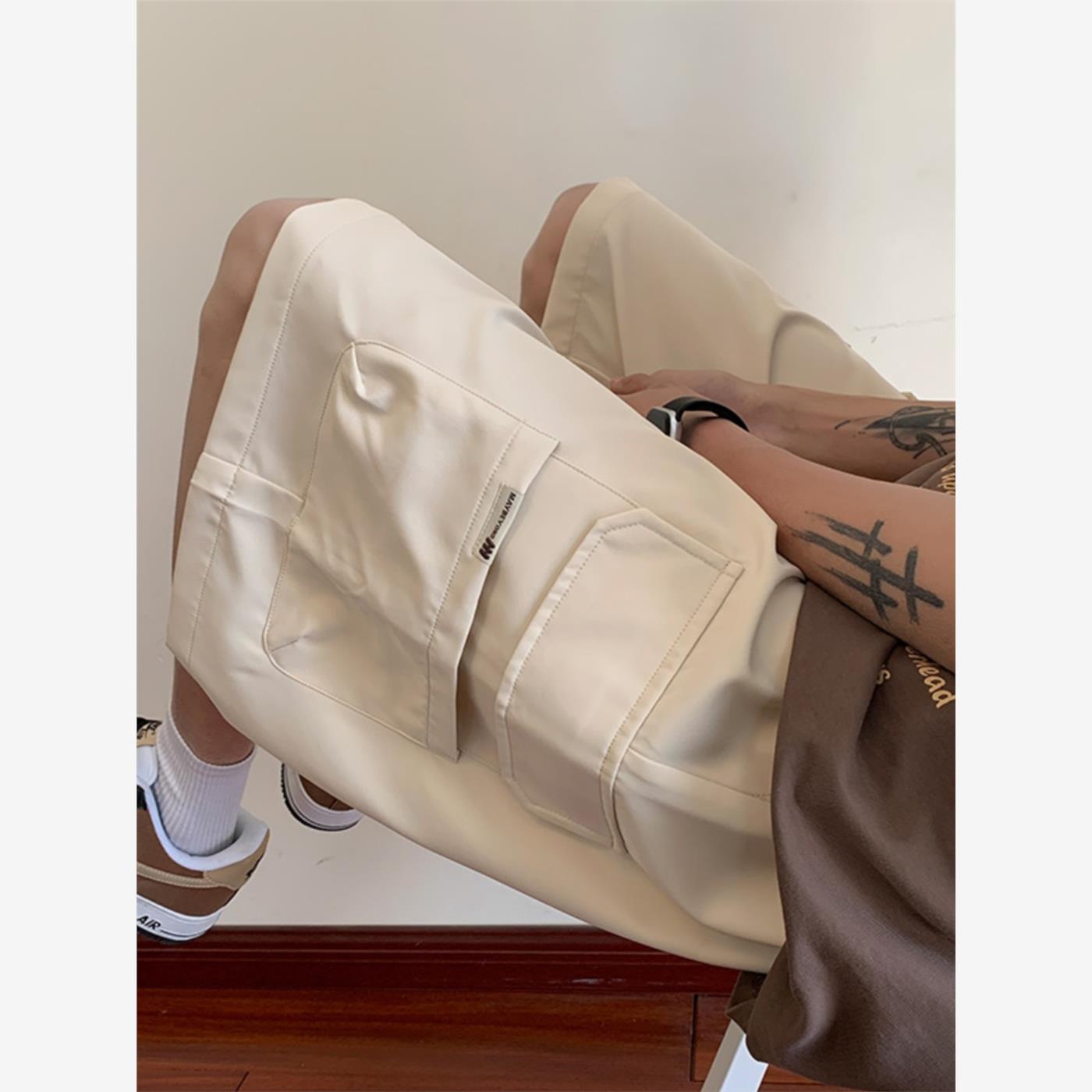 卡其色工装短裤男士夏季