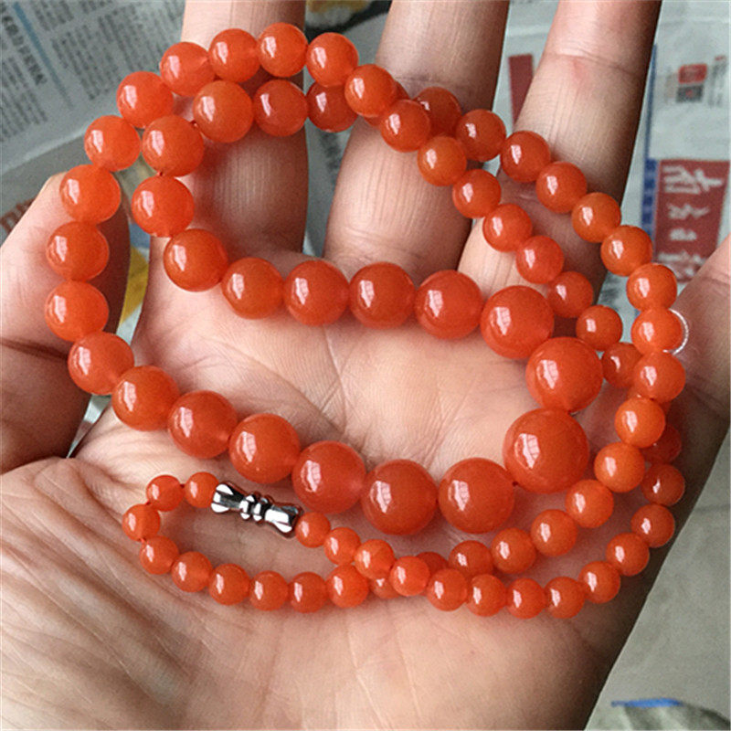 天然四川凉山南红玛瑙樱桃红塔链.项链.颈链.毛衣链
