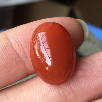 18.77*13.28MM天然四川联合南红玛瑙戒面 樱桃红玉石戒指