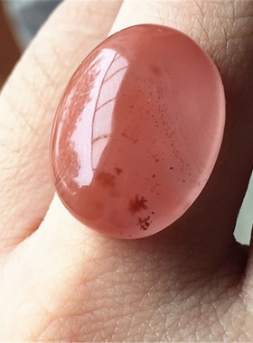 19.89*15.21MM天然四川联合南红玛瑙戒面 水红飘草花玉石戒指