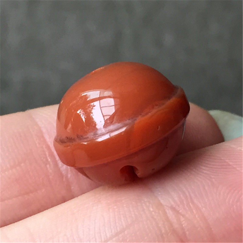 天然手工南红玛瑙柿子红配件哆啦A梦同款 铃铛 DIY 配件吊坠