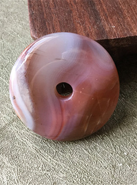 直径31.89mn天然南红玛瑙平安扣柿子红火焰纹丝吊坠玉石挂饰