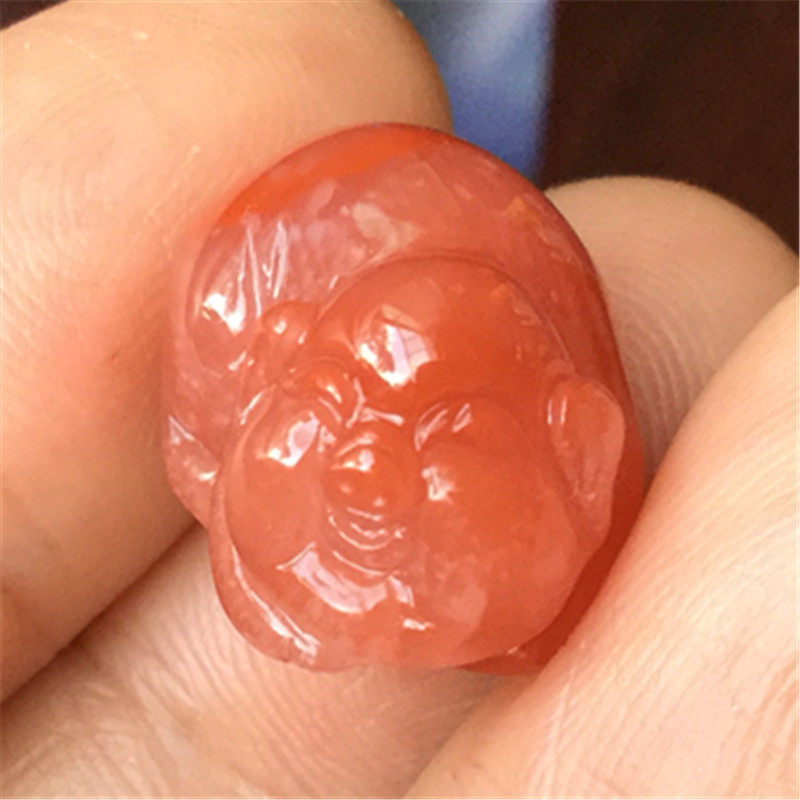 特价。天然川料南红玛瑙小肥猪吊坠水红玉石生肖雕刻挂饰项坠