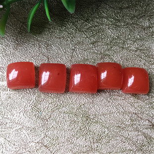 天然四川联合南红玛瑙戒面 樱桃红玉石戒指182
