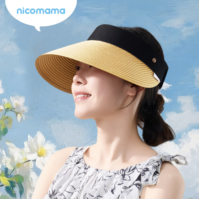 nicomama成人空顶卷卷防晒帽图片