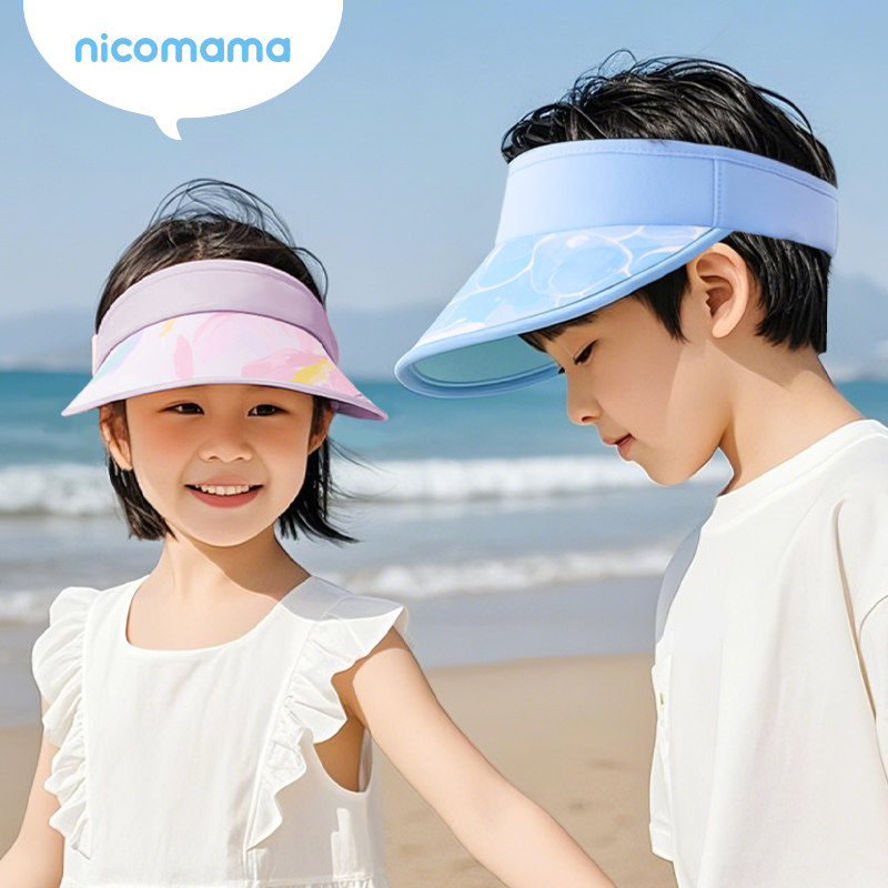 nicomama儿童凉凉炫彩空顶防晒帽UPF50+ 轻便可折叠图片