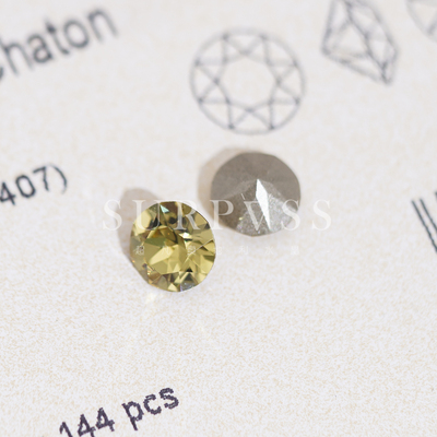 正品奥钻奥地利水晶美甲1088尖底钻娃娃公仔DIY堆钻1407深淡黄