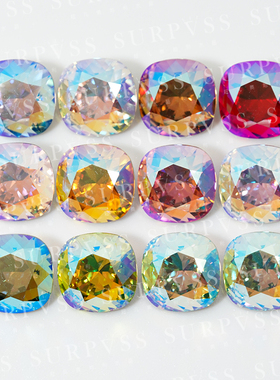 奥地利施家水晶4470尖底肥方10mm美甲DIY饰品华子钻贴钻shim闪烁