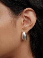 LOCO brushed silver teardrop earrings drop earrings thumbnail 4