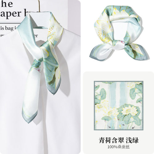 真丝丝巾女新款礼物丝巾妈妈款围巾披肩礼盒100%桑蚕丝方巾生日礼 - 封面