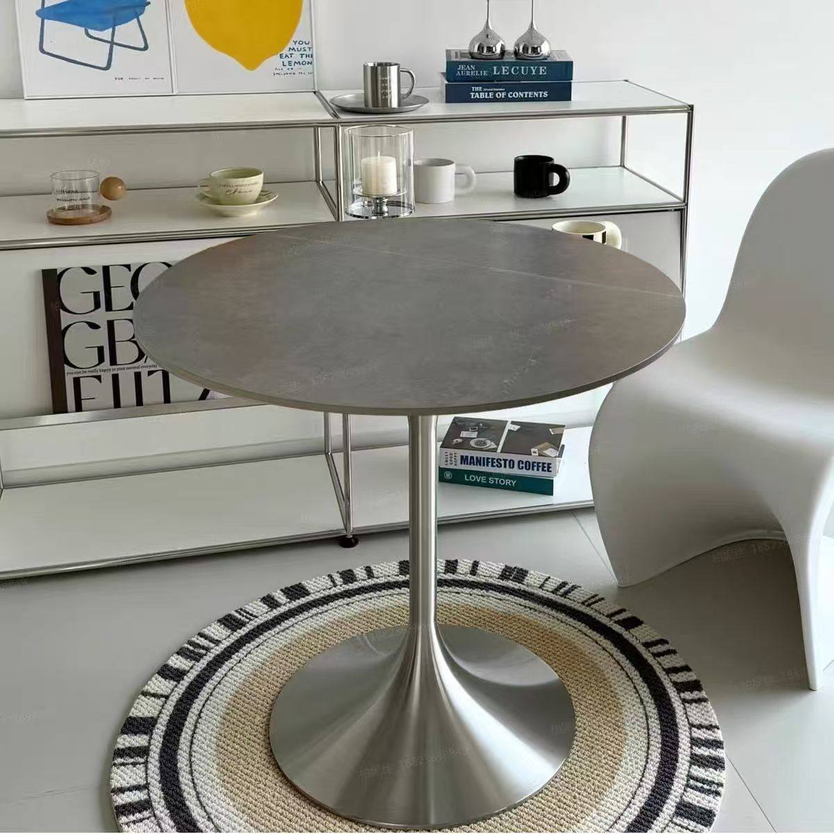 包邮户外阳台圆桌甜品奶茶店岩板洽谈咖啡西餐厅饮品小吃休闲商用,住宅家具,岩板餐桌,淘宝优惠券,粉丝福利购,淘宝优惠卷