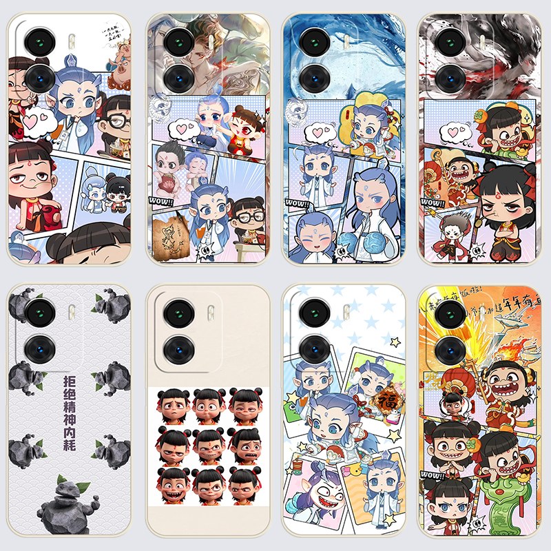 iqooZ7x手机壳V2272A哪吒之魔童闹海直边软壳Q版iqqoz7x。磨砂ioqoz7x。保护套ipooz7x硅胶voz7x防摔全包女潮