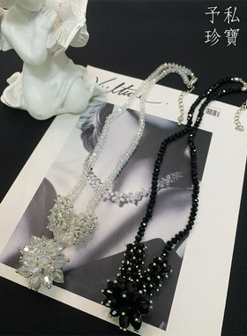 女复古民族风水晶项链包邮