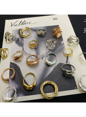 予私珍宝 1787 复古黄铜镀真金保色Pilgri*m打标开口戒指 孤品