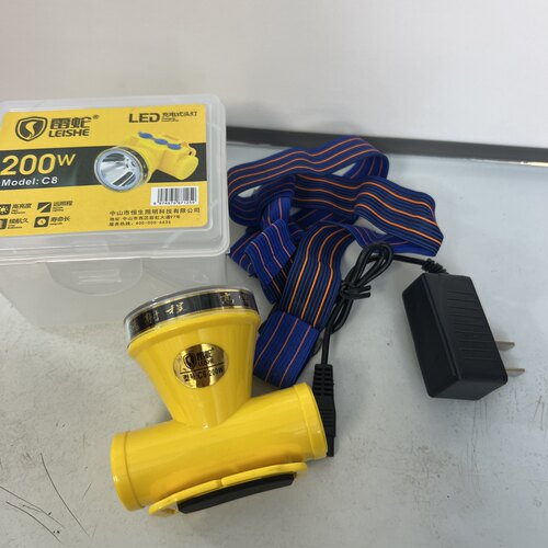 雷蛇C8 200w头灯充电强光LED超亮防水头戴式户外手电筒锂电池钓鱼