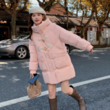 现货金属牛角扣中长款棉衣外套170A-2355-P185-K278，女装棉衣/棉服，浙宝170