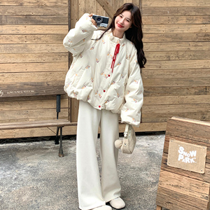 25冬新 冰淇凌刺绣圆领短款羽绒服 170-2596-P315-K468图片