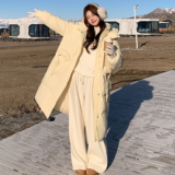 25冬新设计感奶黄色连帽长款羽绒棉棉衣外套170-2588-P230-K338，女装棉衣/棉服，浙宝170