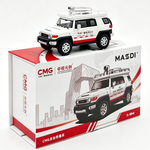 MASDI麦思迪1/64丰田FJ酷路泽中央电视总台转播车合金车仿真模型