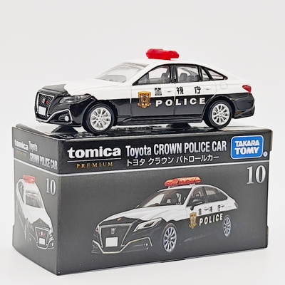 正版多美卡黑盒合金车丰田皇冠警车模型小汽车男孩玩具车收藏车模