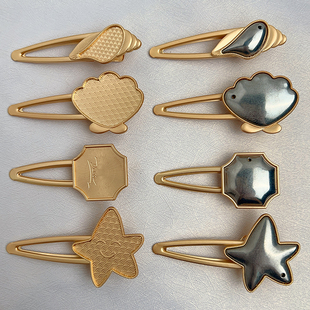 手工diy发夹空托宋锦贴布底胎配饰手作发卡侧边夹新中式发饰平夹