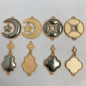 手工diy挂饰底胎中式 复古汉服吊坠底托配饰宋锦贴布挂件手作饰品