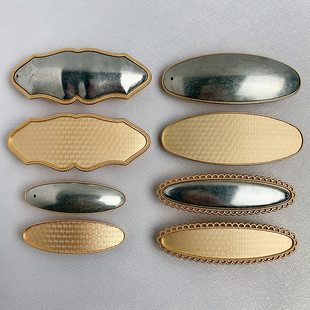 手工diy发夹底胎宋锦贴布料中式汉服弹簧夹空托手作发饰配件发卡