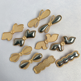 手工diy发夹空托布新中式宋锦贴布艺底胎手作发卡配饰蝴蝶结发饰