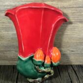 石湾陶瓷木棉花挂花器挂件墙壁挂饰干花插花水涪植物花瓶挂饰品