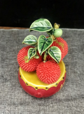 陶瓷荔枝摆件开业新房礼品摆设