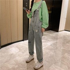 Real photo, real price, new net red, same Korean version, loose age reducing embroidered jeans belt pants