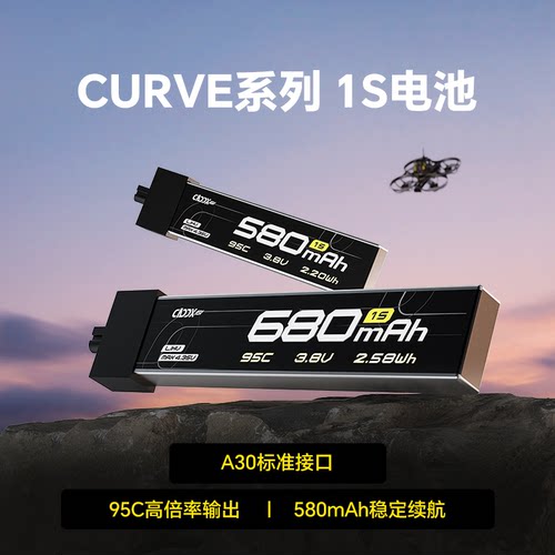 CADDXFPV CURVE系列580-680mAh 1S锂电池fpv穿越机无人机航模电池