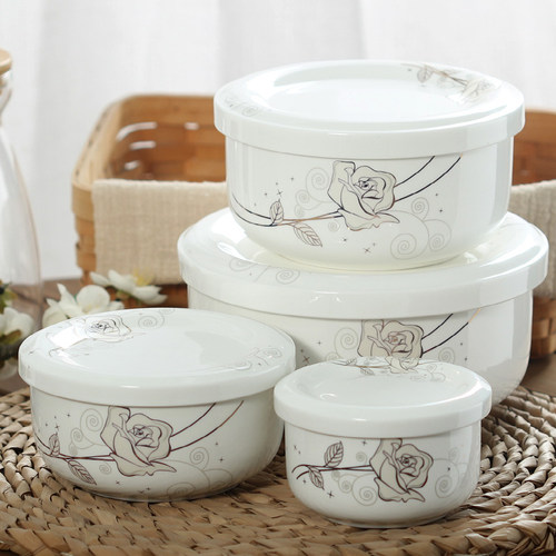 可微波带瓷盖无铅骨瓷碗