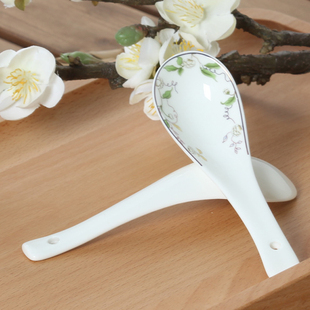 特价唐山骨瓷长柄小汤勺香榭丽舍瓷勺小马戈勺子陶瓷小勺小瓷勺
