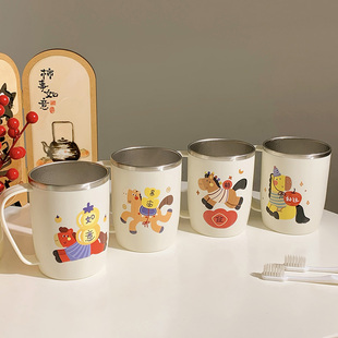 马年牙杯洗漱杯不发霉304不锈钢家用刷牙可爱高颜值防霉情侣学生