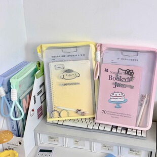 卡通KT猫糖果色高颜值文件袋手提包大容量A4拉链试卷课本收纳袋