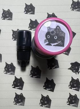 宕机小猫印章卡通可爱搞怪便携diy表情包手账diy装饰光敏印章送礼