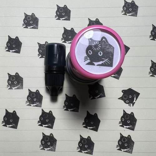 宕机小猫印章卡通可爱搞怪便携diy表情包手账diy装饰光敏印章送礼